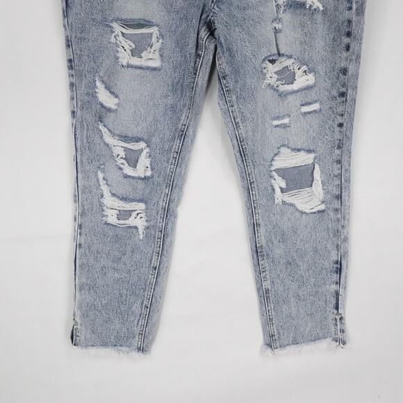 KanCan Jeans Womens 11 29 Blue Distressed High Rise Ankle Skinny Raw Hem Denim - Picture 6 of 15